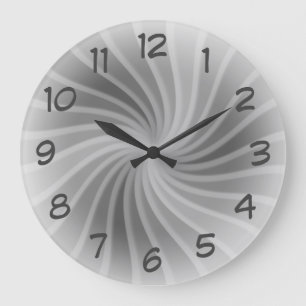 Grande Horloge Ronde Twirl Argent Espace