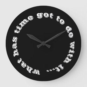 Grande Horloge Ronde Typographe noir blanc