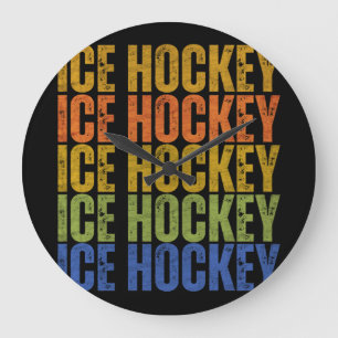 Grande Horloge Ronde Typographie de hockey sur glace
