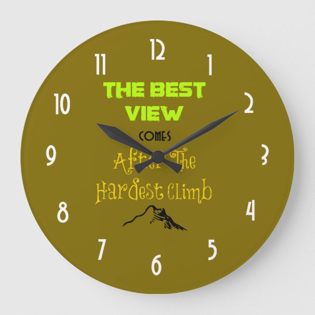 Grande Horloge Ronde Typographie inspirée de citation de motivation (Recto)