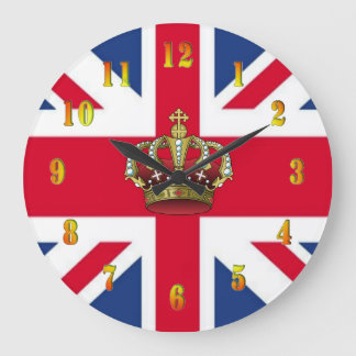 Grande Horloge Ronde UK Queen Crown Wall Clock