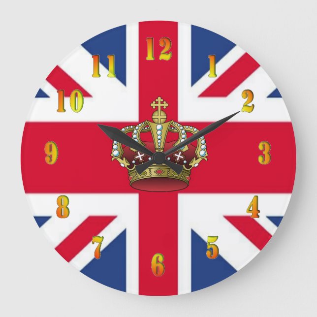 Grande Horloge Ronde UK Queen Crown Wall Clock (Recto)