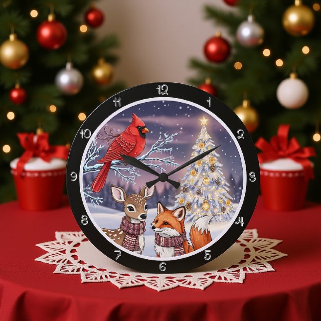 Grande Horloge Ronde Un arbre de Noël avec l'étoile d'or (Créateur téléchargé)