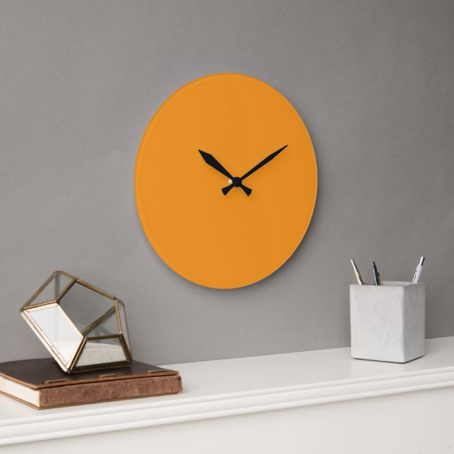 Grande Horloge Ronde Un carré orange vif entouré d'une bordure blanche (Bureau)