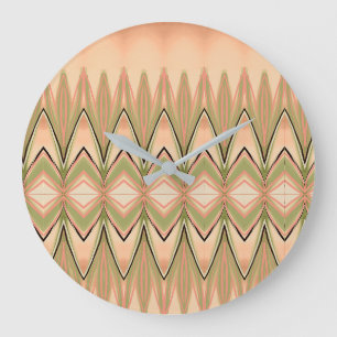 Grande Horloge Ronde Un Design Extraordinaire Avec Vert Et Corail
