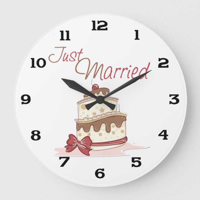 Grande Horloge Ronde Un gâteau Mariage marié (Recto)