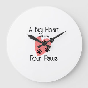 Grande Horloge Ronde Un Grand Coeur marche sur quatre pattes - Cute Pet