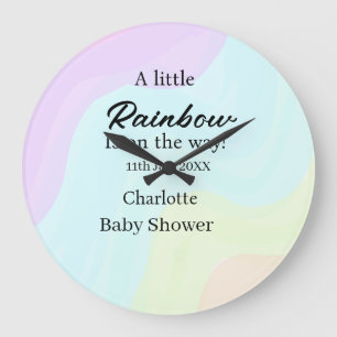 Grande Horloge Ronde Un petit arc-en-ciel est en route nom de la baby s