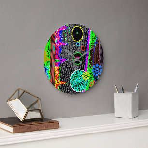 Grande Horloge Ronde Une fusion intemporelle de couleur et de mystère