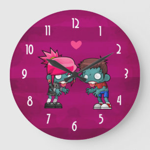 Grande Horloge Ronde Une paire de zombies en amour