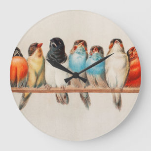 Grande Horloge Ronde Une perche d'oiseaux, 1880 par Hector Giacomelli