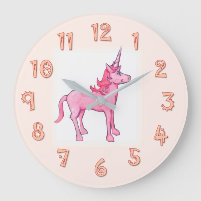 Grande Horloge Ronde Unicorne rose (Recto)