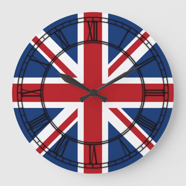 Grande Horloge Ronde UNION JACK britannique (Recto)