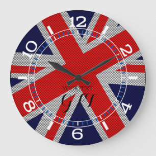 Grande Horloge Ronde Union Jack dynamique personnalisée sur le style ca
