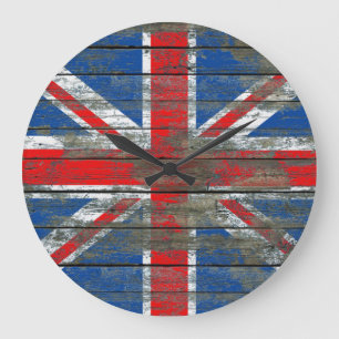 Grande Horloge Ronde Union Jack on Rough Wood Boards