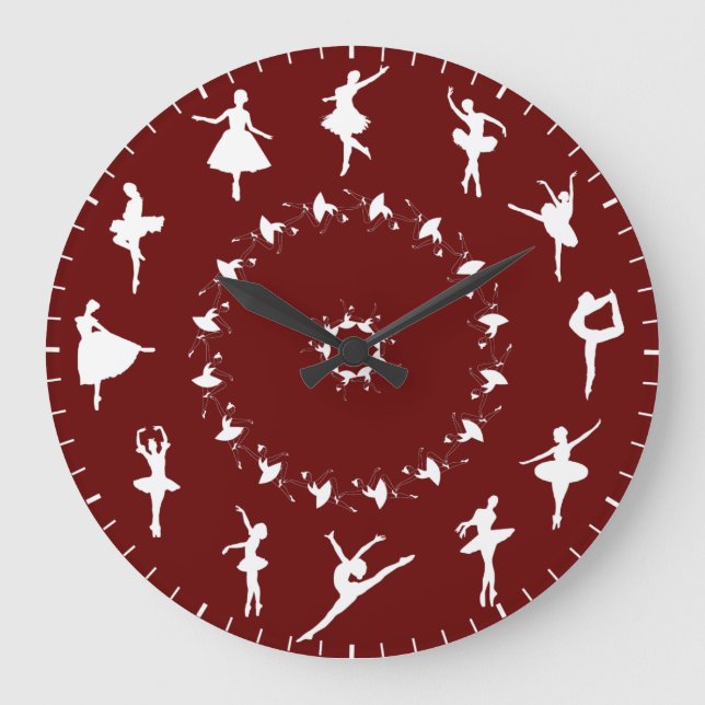 Grande Horloge Ronde Unique White Ballerina Silhouettes Themed (Recto)