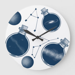 Grande Horloge Ronde Univers dans une bouteille