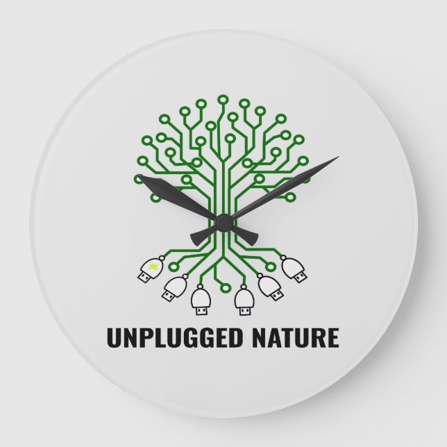 Grande Horloge Ronde Unplugged Nature Circuit Tree USB (Recto)