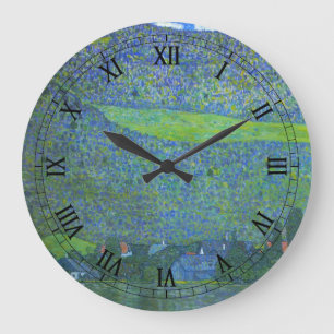 Grande Horloge Ronde Unterach à Attersee par Klimt, Art Nouveau Vintage