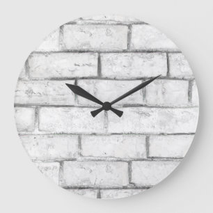 Grande Horloge Ronde Urbain moderne de brique blanche