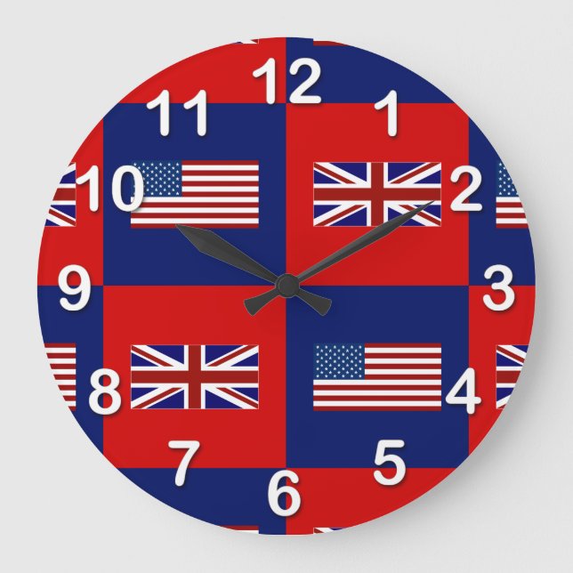 Grande Horloge Ronde USA Flag & UK Flag Pattern (Recto)