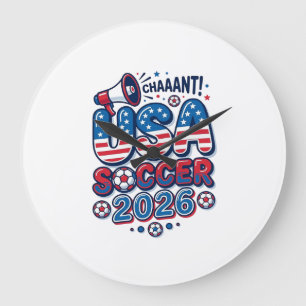 Grande Horloge Ronde USA Football 2026 Football Gras Pays Typographie T