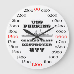 GRANDE HORLOGE RONDE USS PERKINS (DENSITÉ DOUBLE/DDR-877)