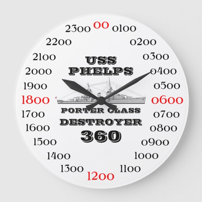 Grande Horloge Ronde USS Phelps (DD-360) (Recto)