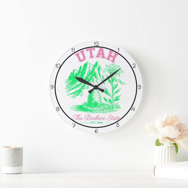 Grande Horloge Ronde Utah Beehive State Lily  (Maison)