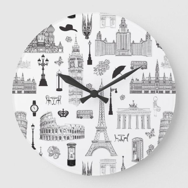 Grande Horloge Ronde Vacation In Europe Pattern (Recto)