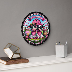 Grande Horloge Ronde Vache Valentine's Day Love