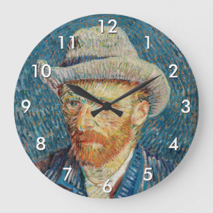 Grande Horloge Ronde Van Gogh - Autoportrait avec un Casquette gris