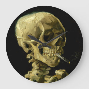 Grande Horloge Ronde Van Gogh Fumer du squelette