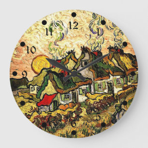 Grande Horloge Ronde Van Gogh : Les chalets en chaume au soleil