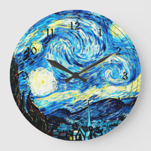 Grande Horloge Ronde Van Gogh - Nuit étoilée