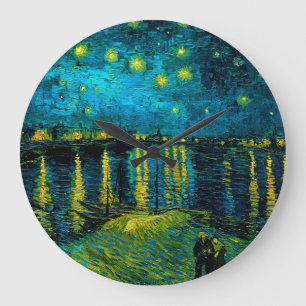 Grande Horloge Ronde Van Gogh Nuit étoilée sur le Rhône