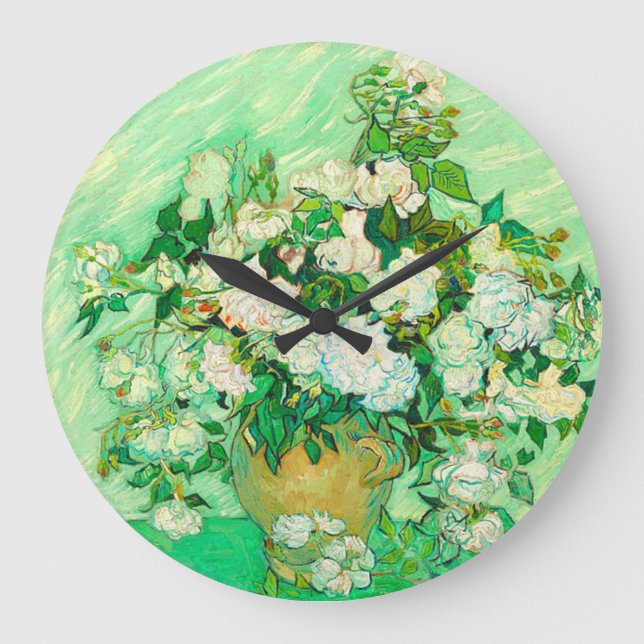Grande Horloge Ronde Van Gogh White Roses (Recto)