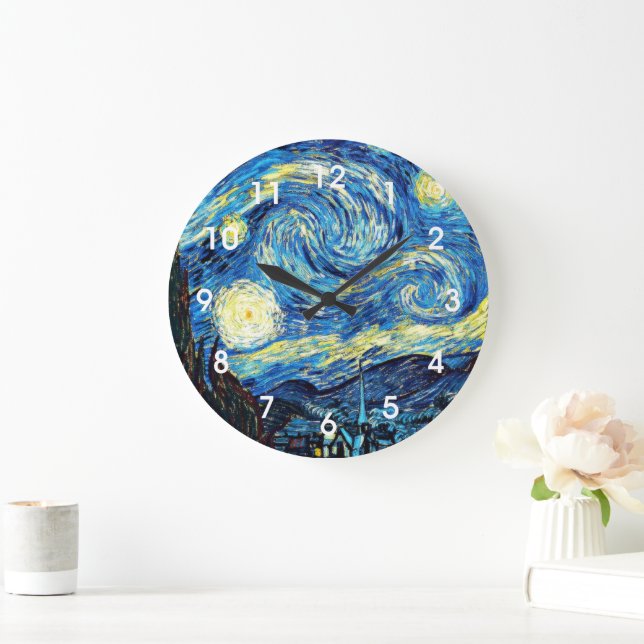 Grande Horloge Ronde Van Gogh's famous painting, Starry Night, (Maison)
