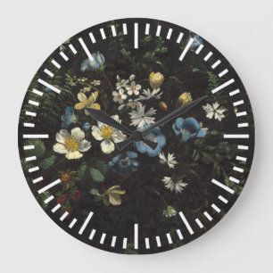 Grande Horloge Ronde Vaporisateur de fleurs et de fougères de Titian Ra