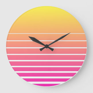 Grande Horloge Ronde Vaporwave Sun