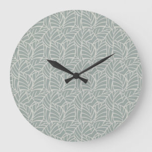 Grande Horloge Ronde Veines Botaniques Minimalistes