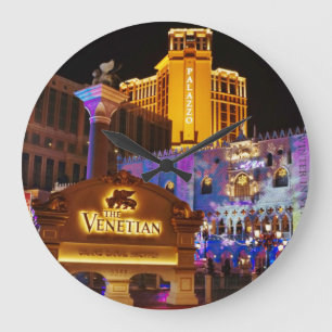 Grande Horloge Ronde Vénitien Las Vegas Eclairages décoratifs du soir