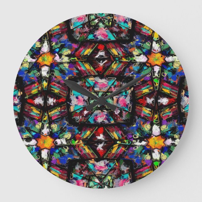 Grande Horloge Ronde Verre d'acier équatorien (Recto)