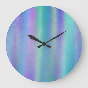 Grande Horloge Ronde Verre Dichroïque Rainbow Colours Art