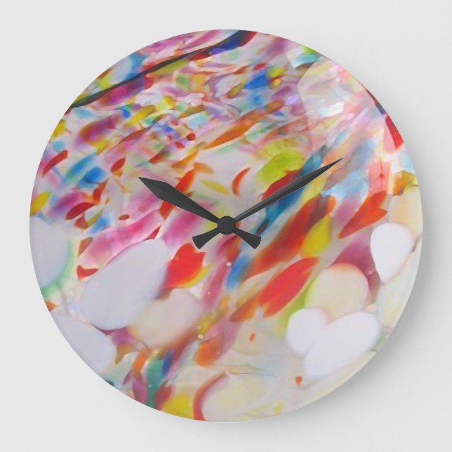 Grande Horloge Ronde Verre soufflé multicolore (Recto)