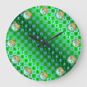 Grande Horloge Ronde Verseau & Chèvre de Feu