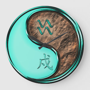 Grande Horloge Ronde Verseau & Chien de Terre