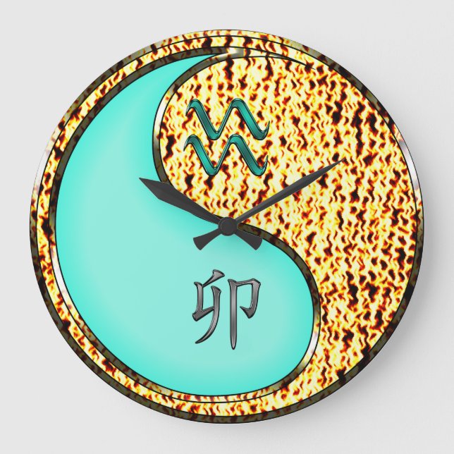 Grande Horloge Ronde Verseau & Lapin de Feu (Recto)