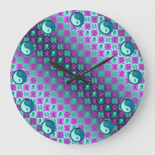 Grande Horloge Ronde Verseau & Sanglier d'eau