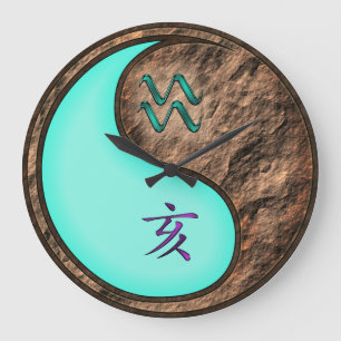 Grande Horloge Ronde Verseau & Terre Sanglier